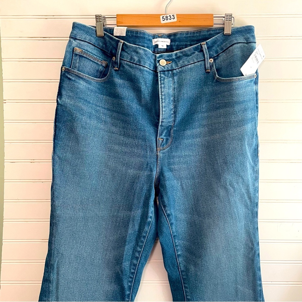 Calling all tall girls!! Good American NWT Good Legs Flare in Indigo029 size 16